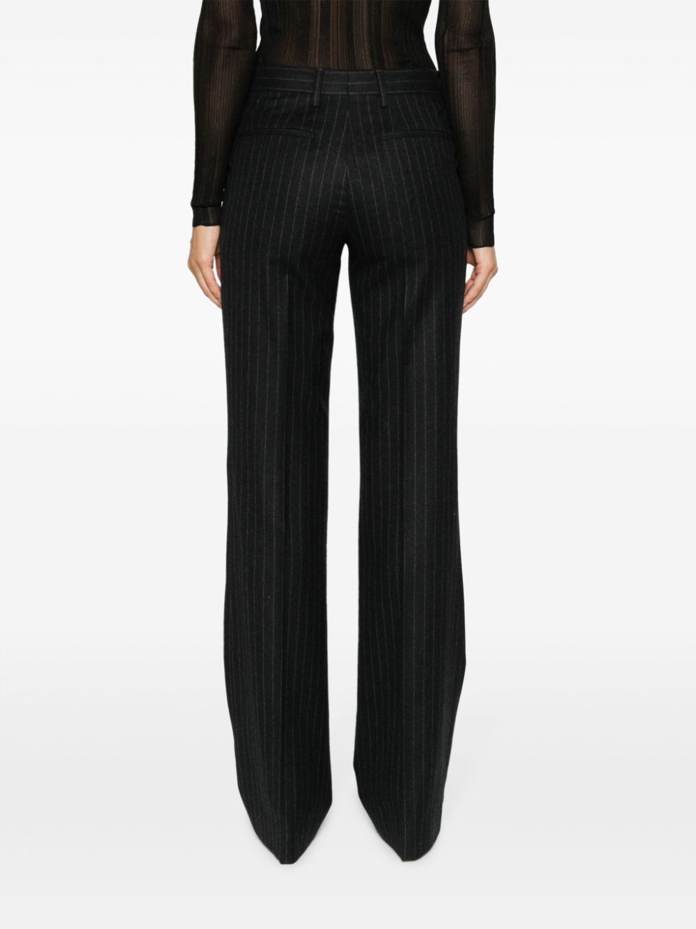 Pinstripped wool trousers