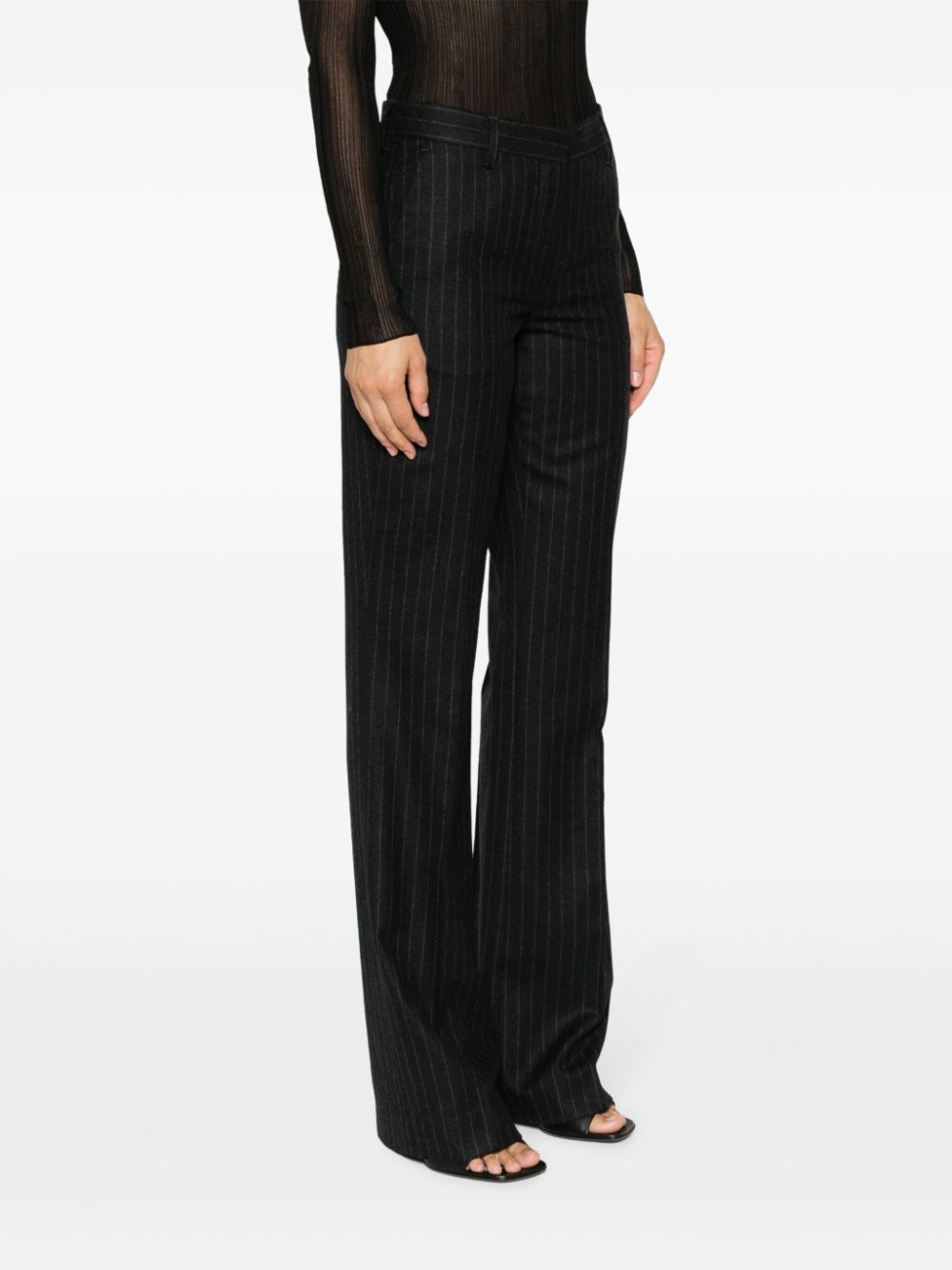 Pinstripped wool trousers