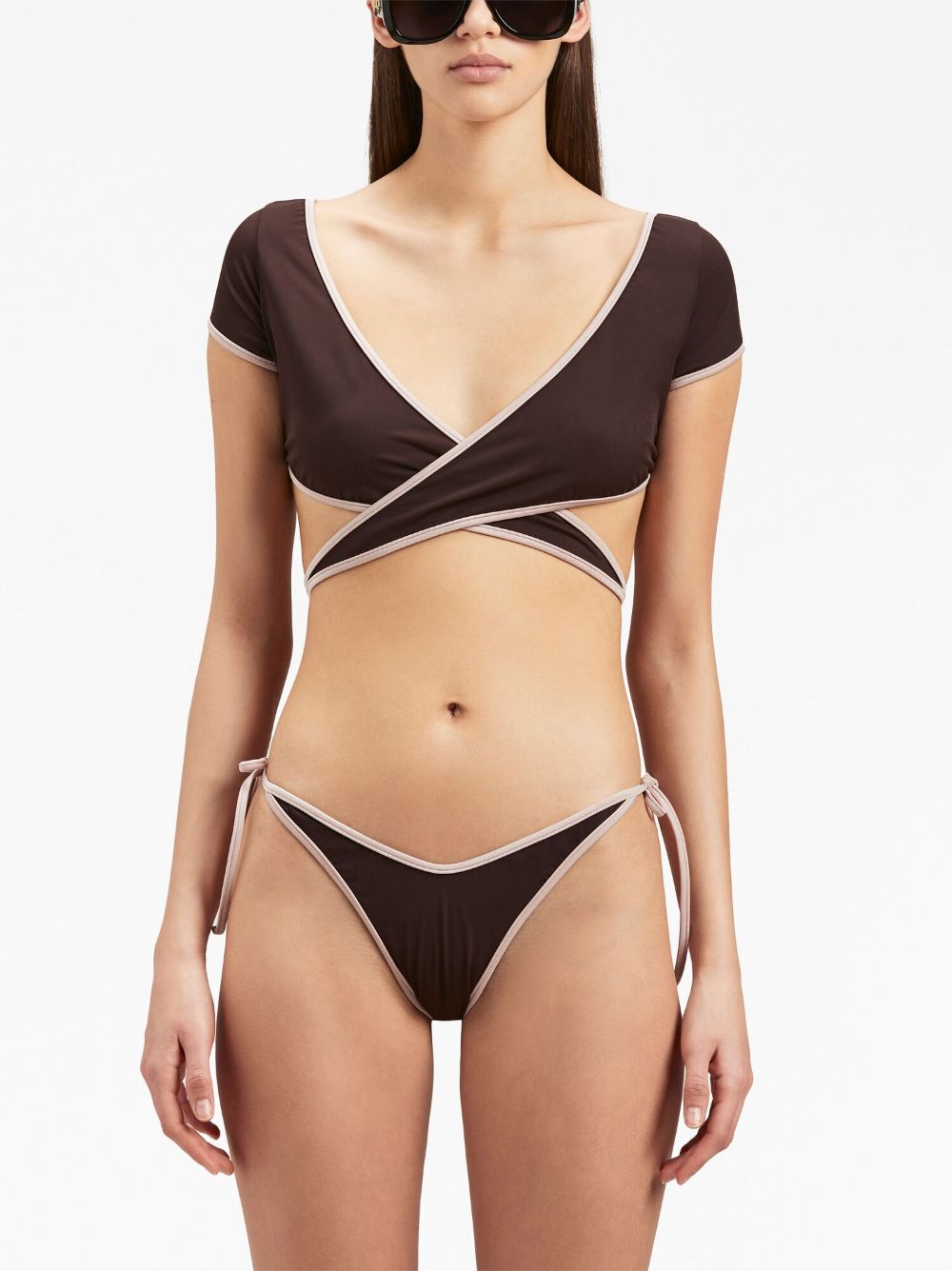 Cap-sleeves bikini top