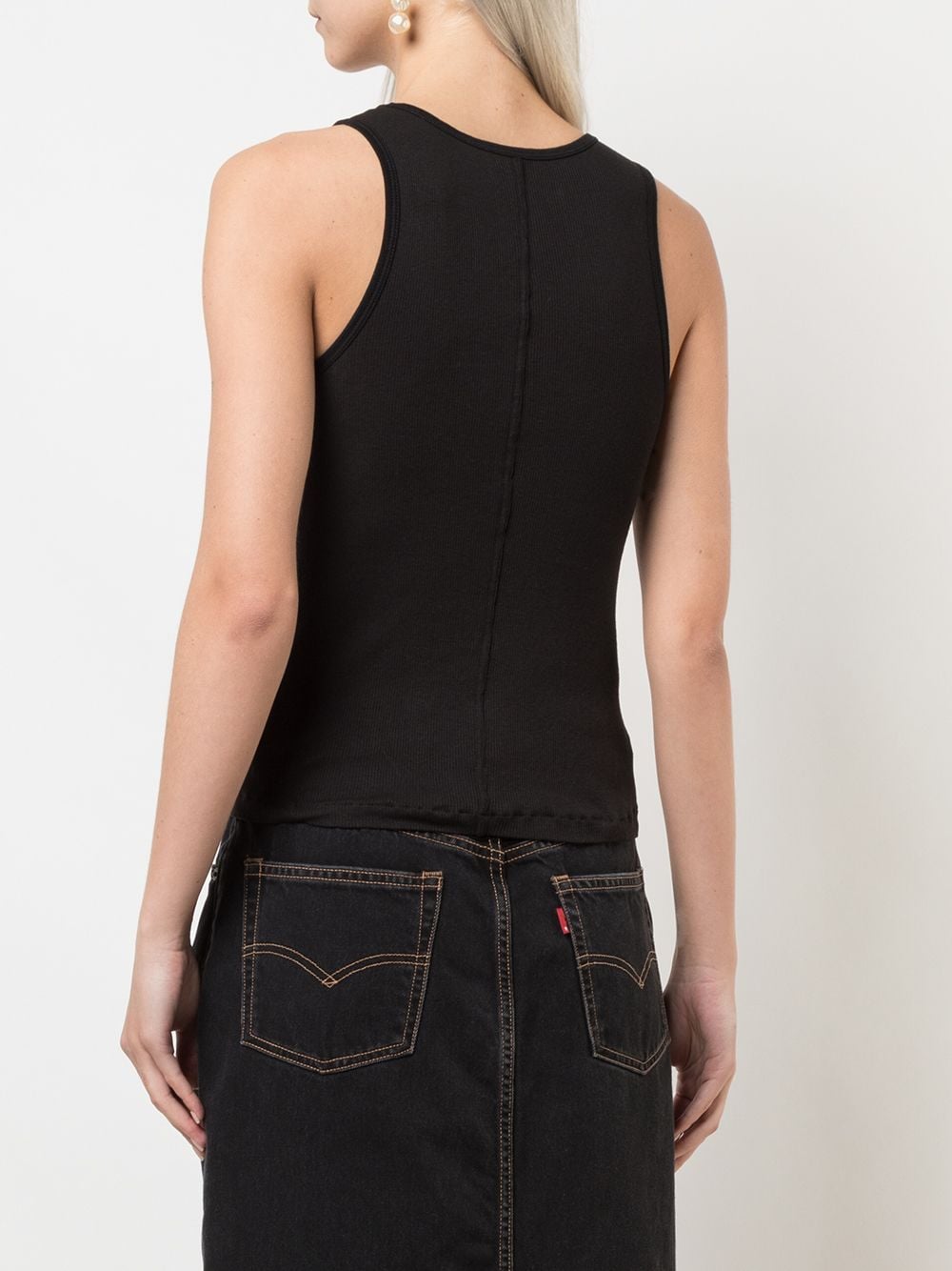 Ribbed cotton tank top