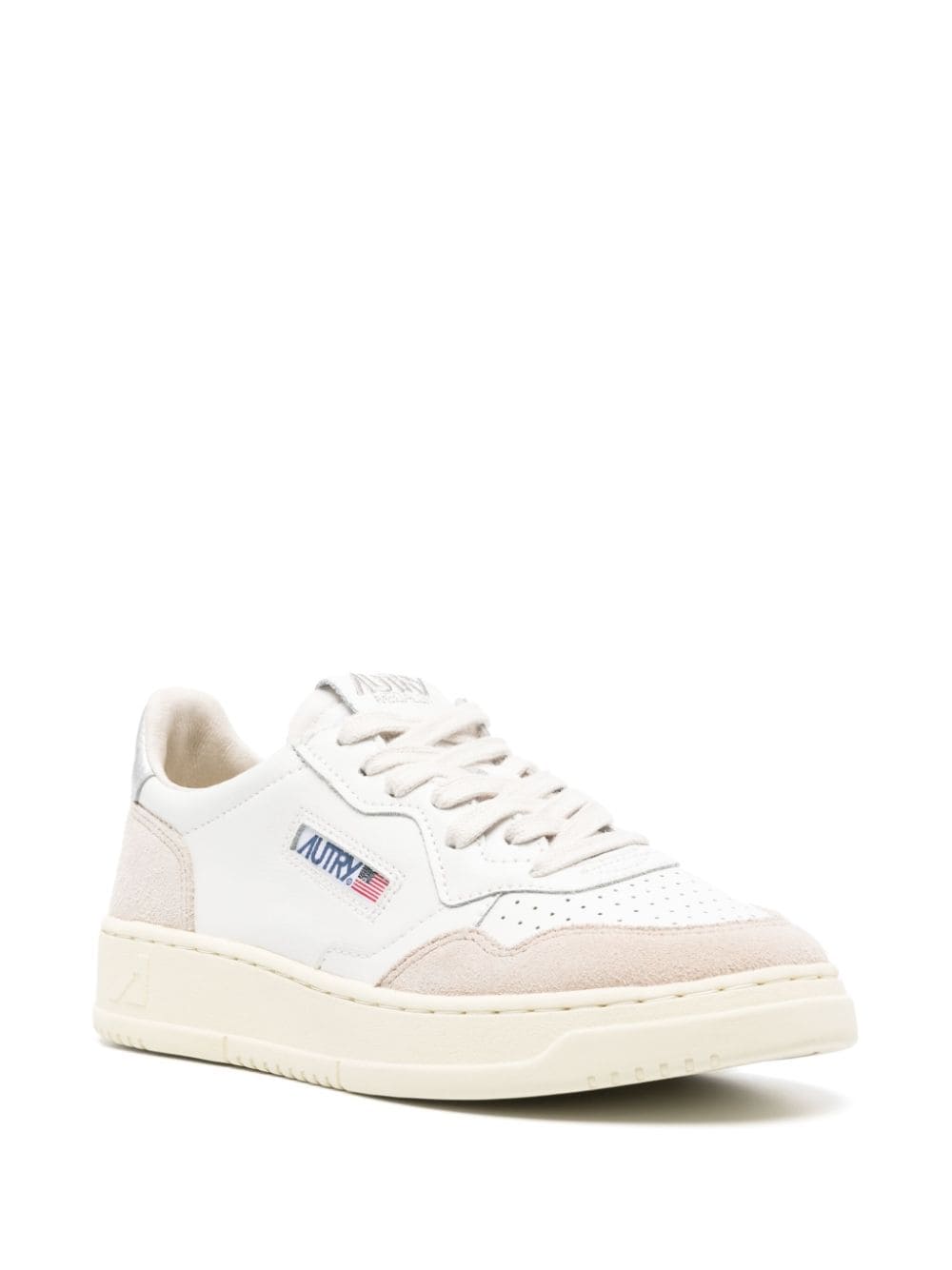Medalist low leather and suede sneakers