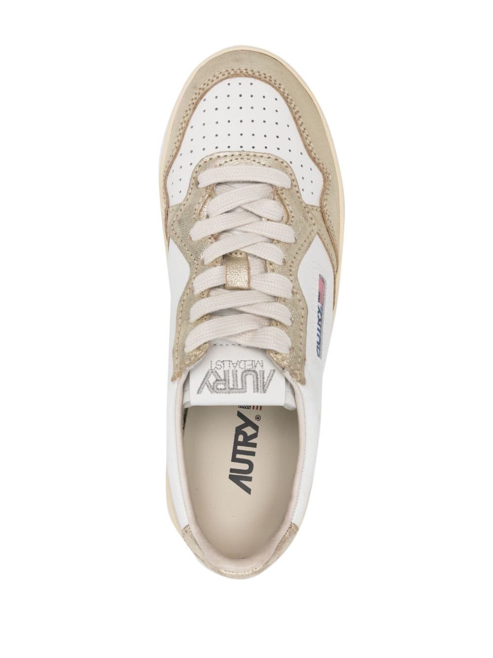 Platform low leather sneakers