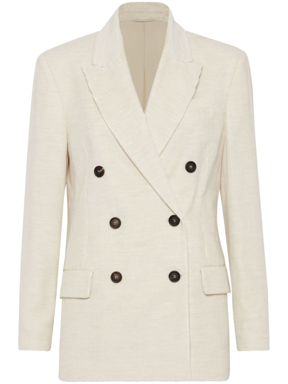 Cotton blend double-breasted jacket