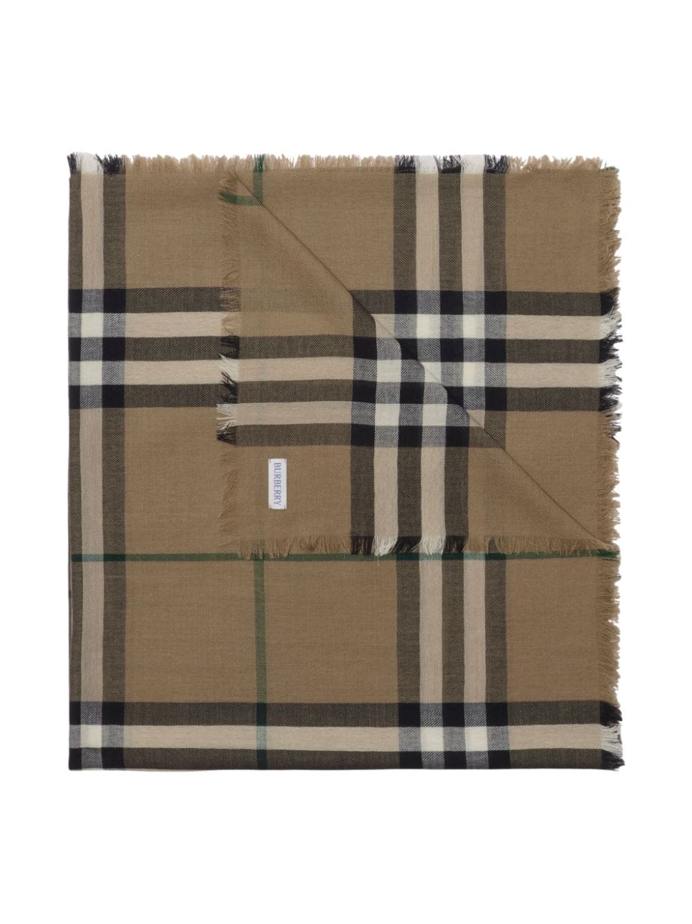 Giant check wool scarf