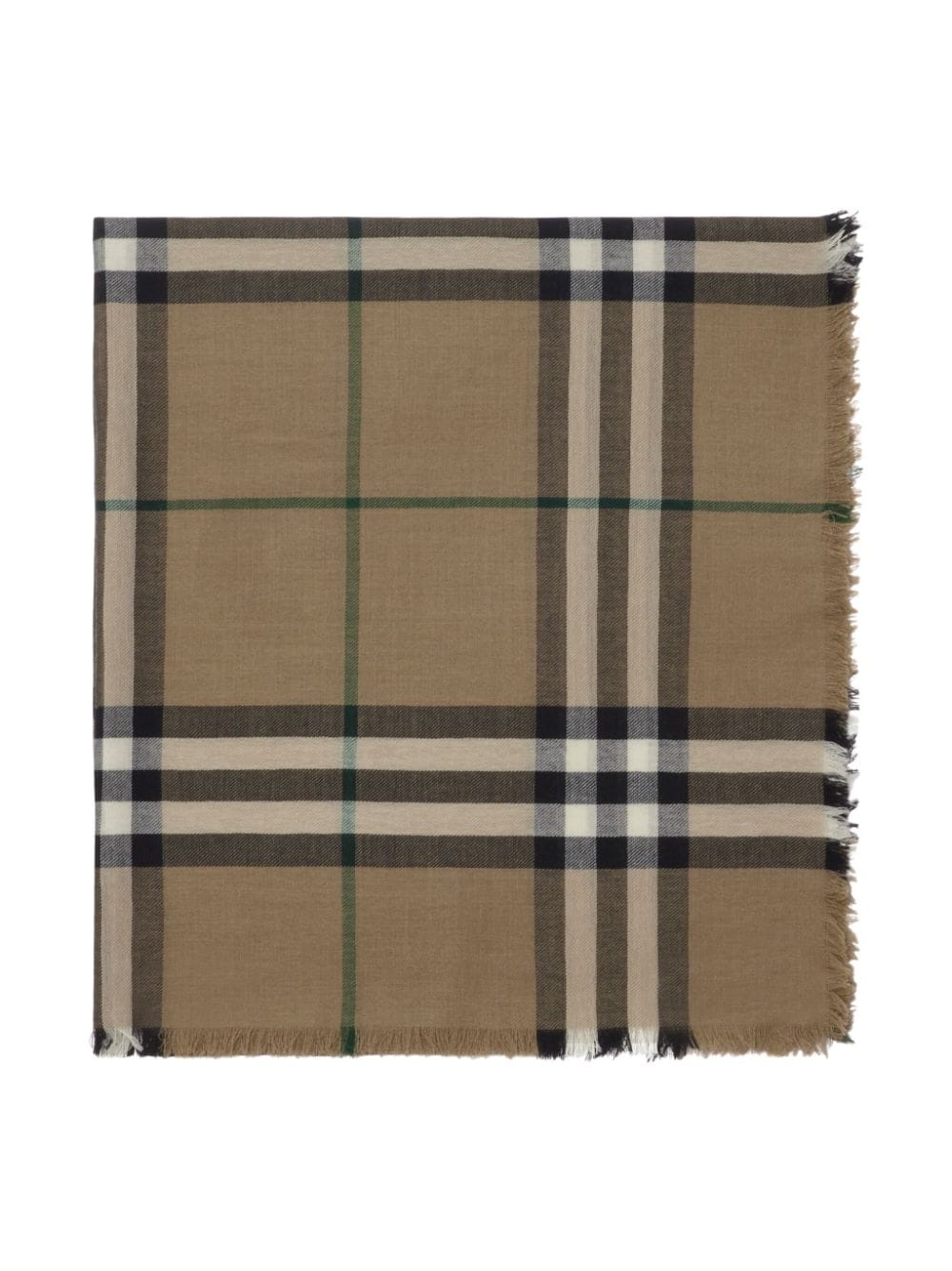 Giant check wool scarf