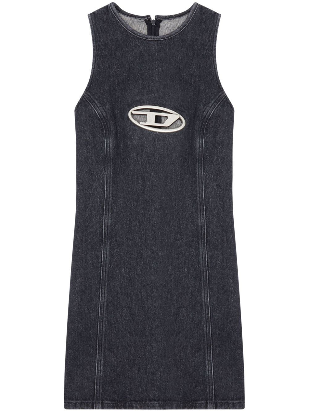 Cut-out logo mini dress