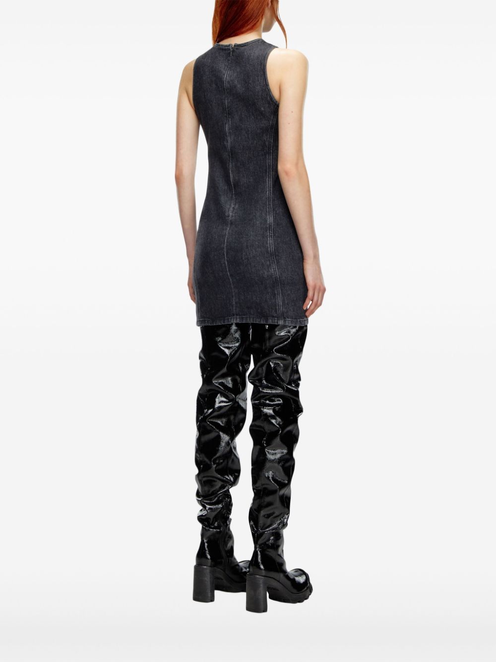Cut-out logo mini dress
