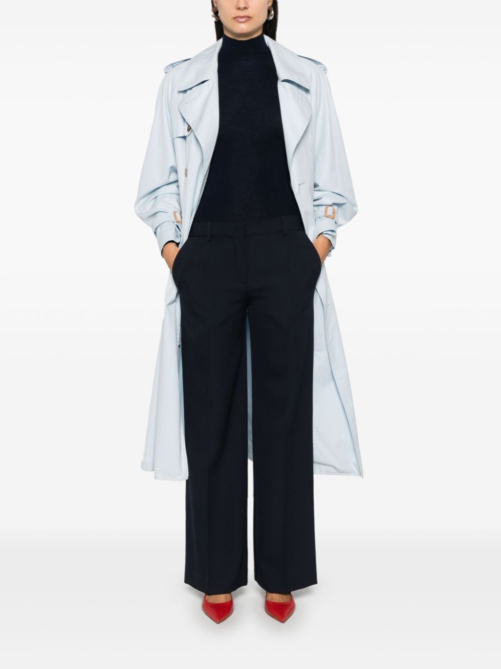 Wool and silk blend high-neck sweater