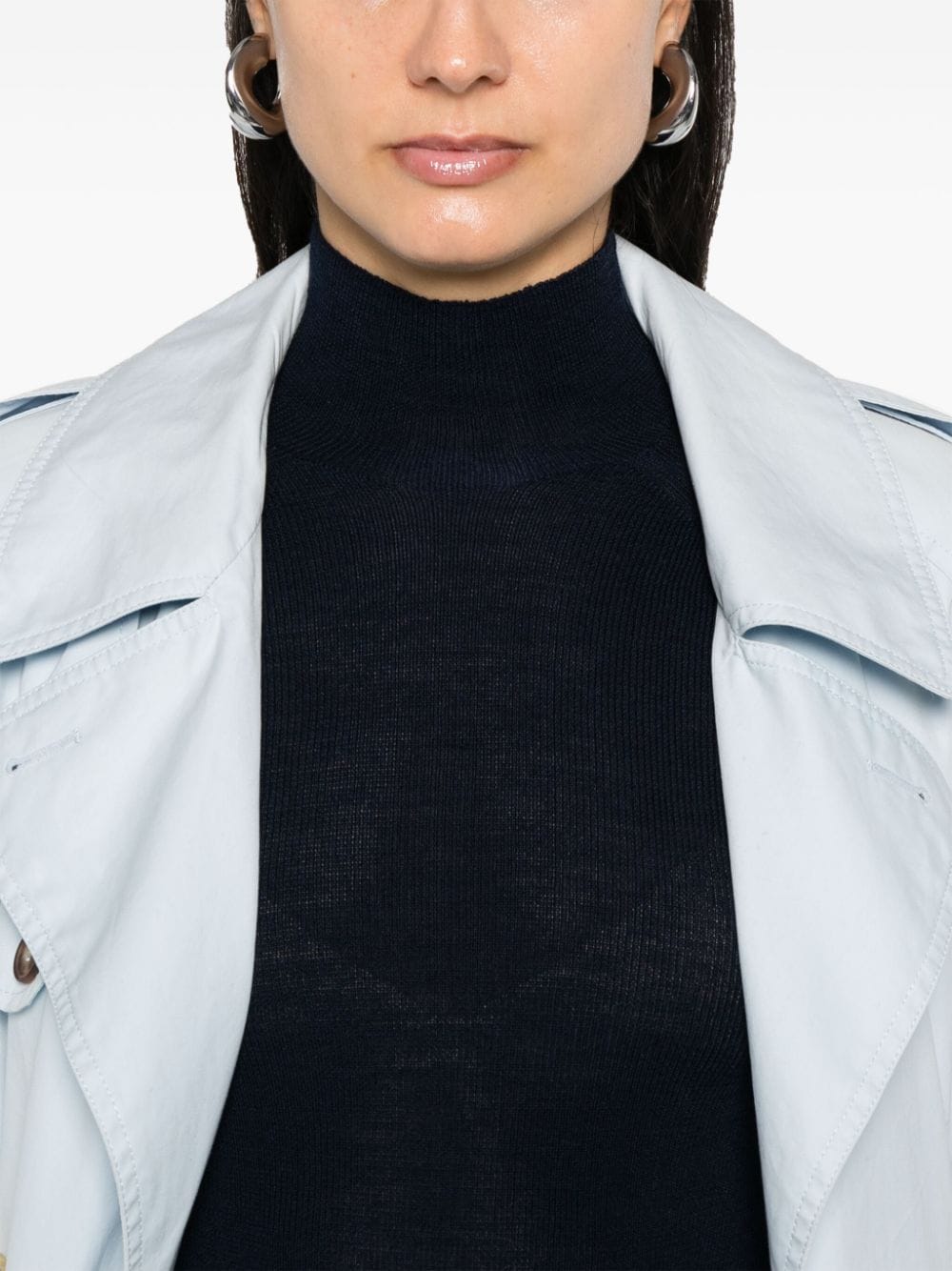 Wool and silk blend high-neck sweater