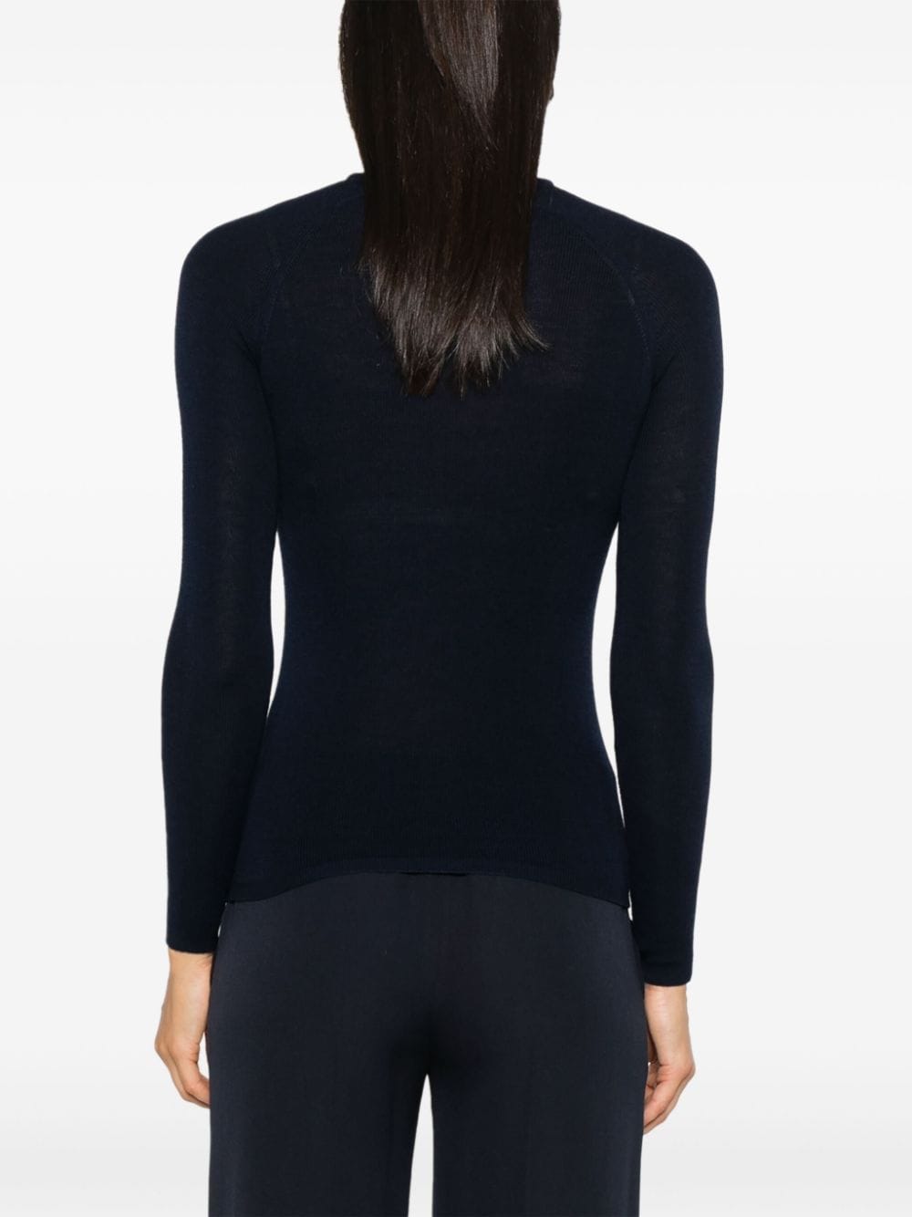 Wool and silk blend high-neck sweater