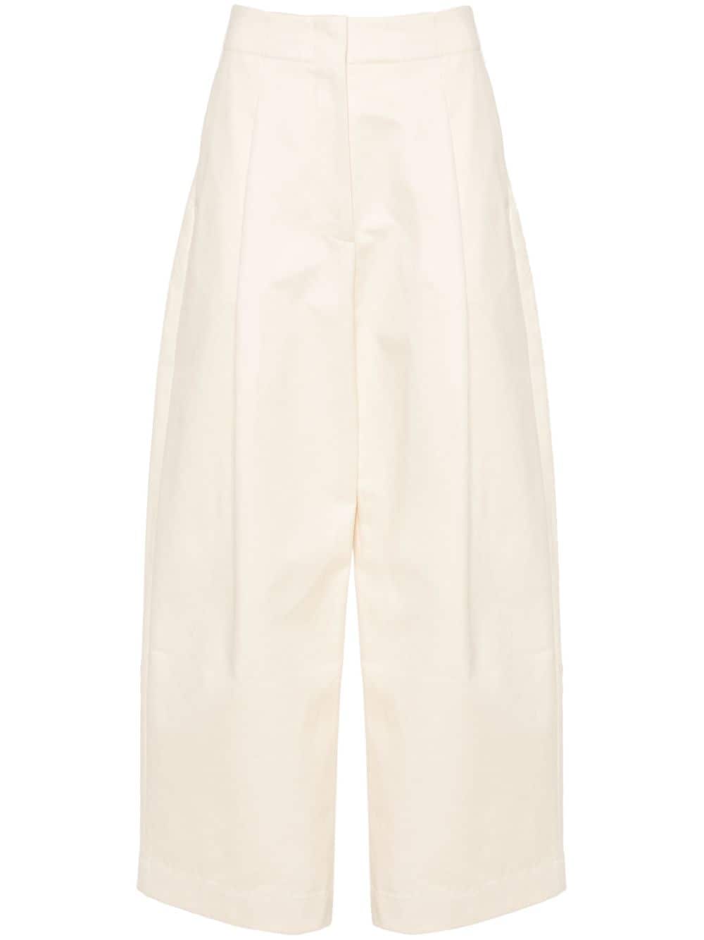 Cotton wide leg trousers