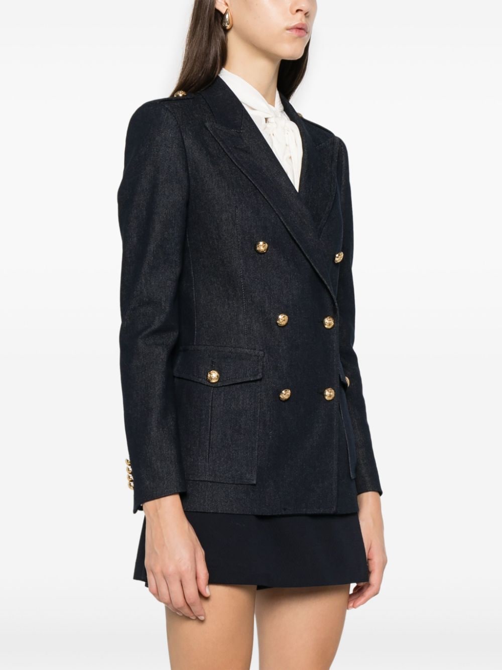 Heather wool double-breasted jacket