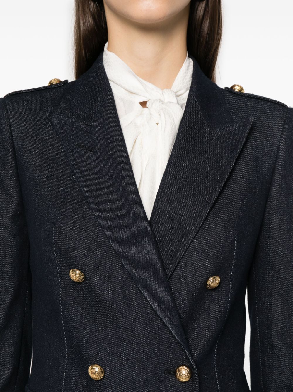 Heather wool double-breasted jacket