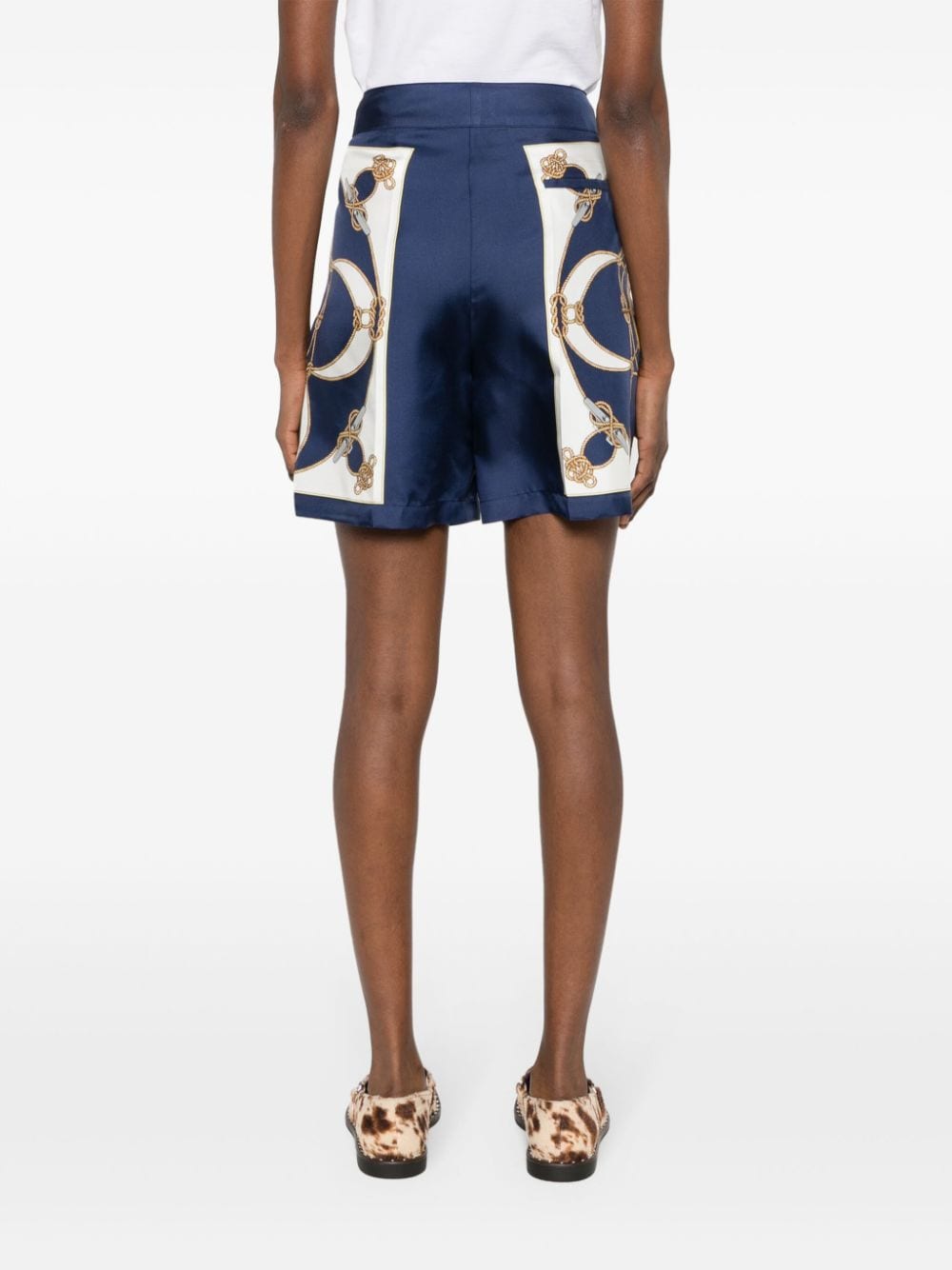 Printed silk trousers