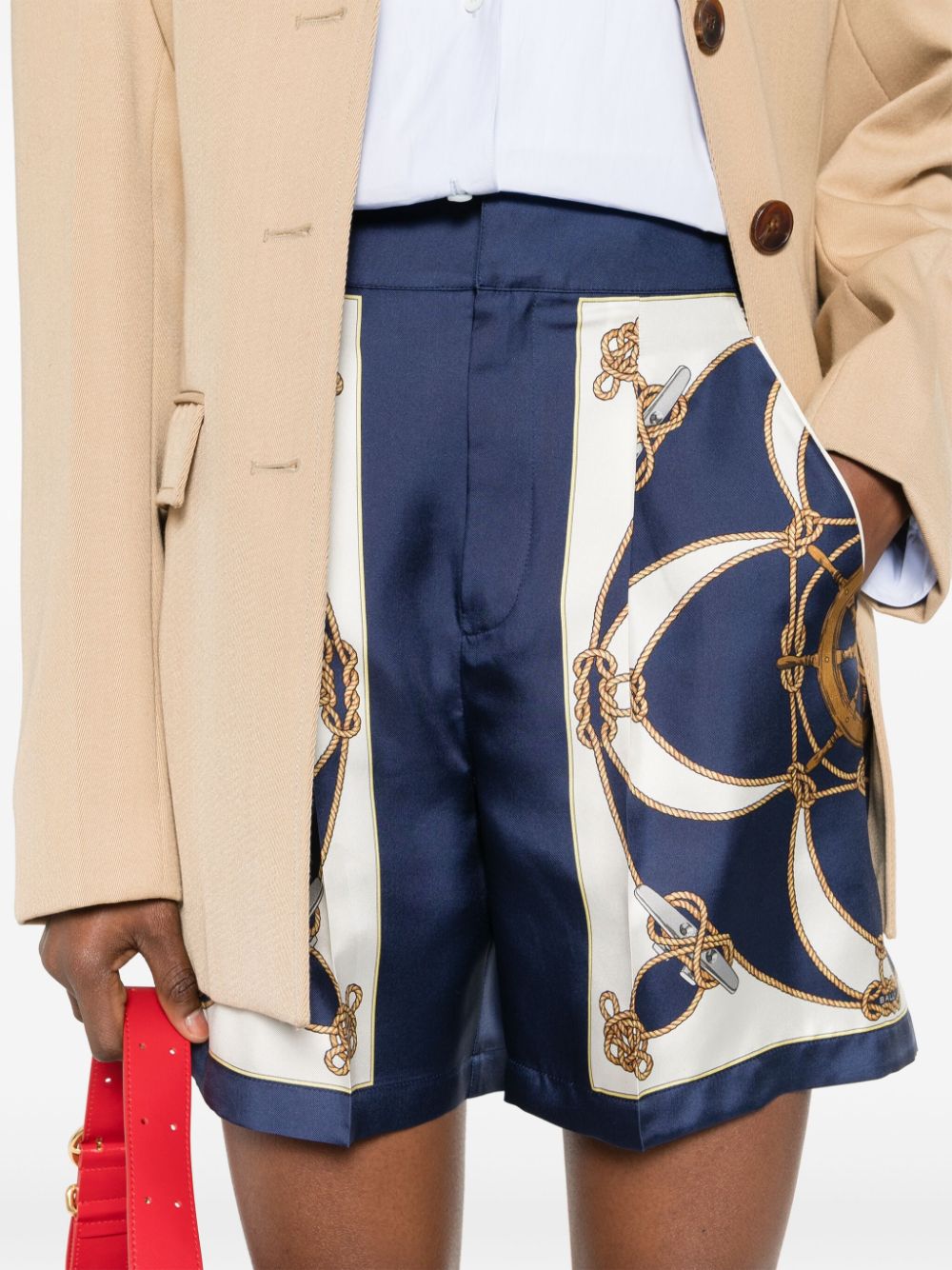Printed silk trousers