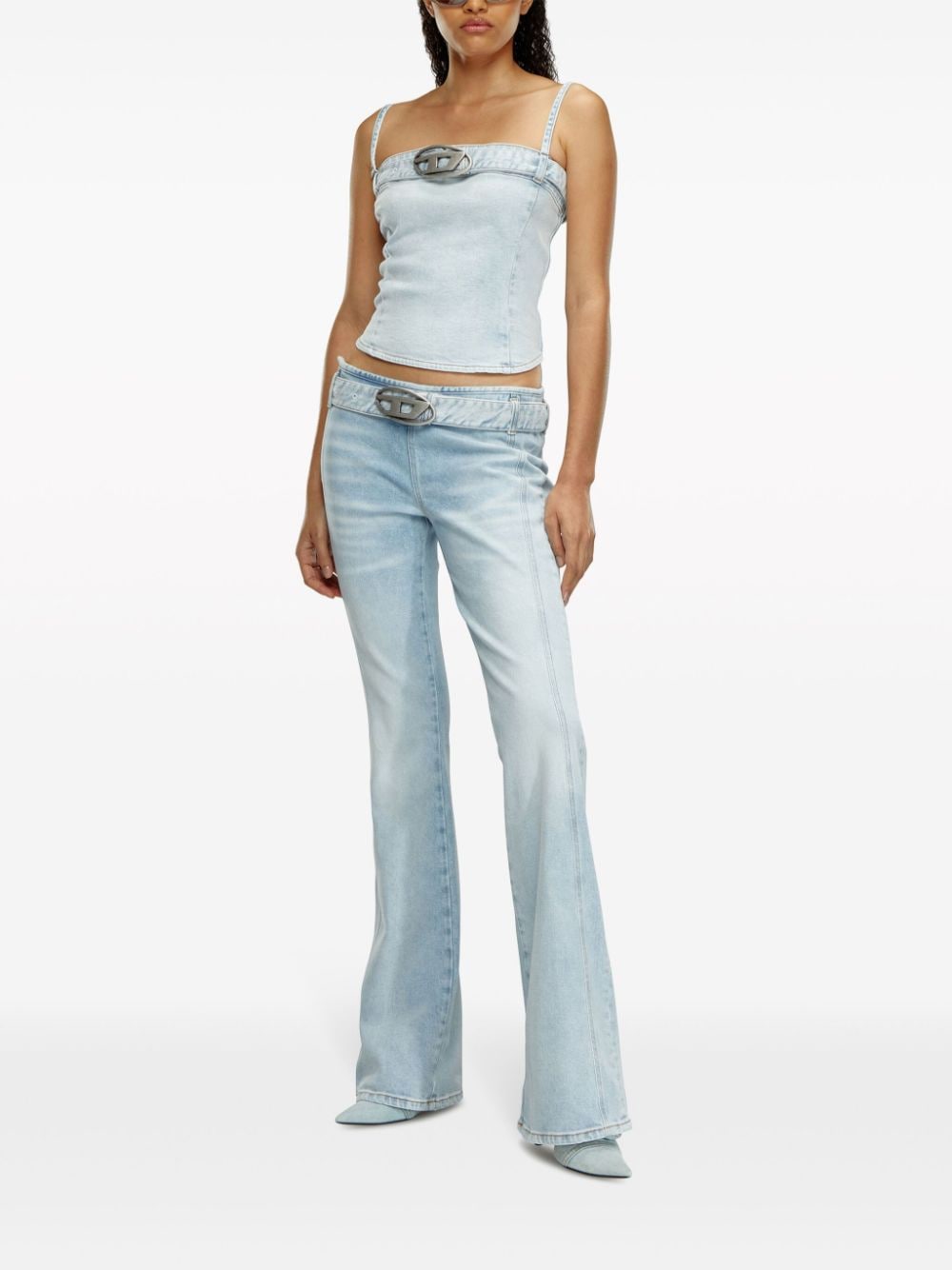 Logo denim top