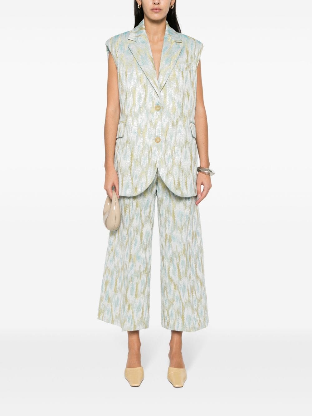 Printed cropped trousers