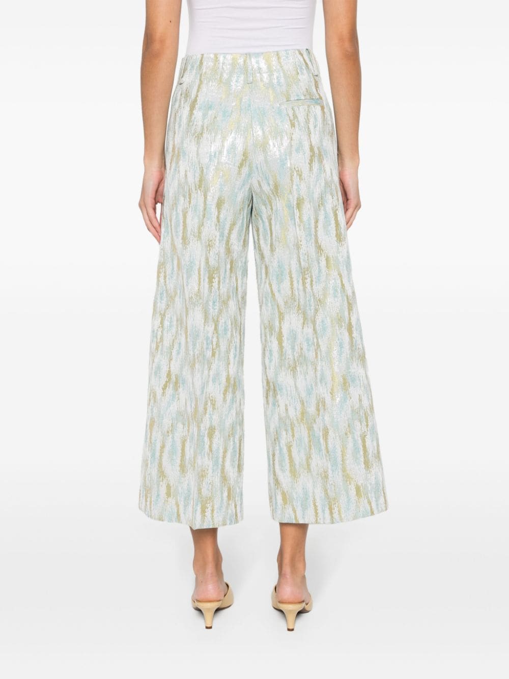 Printed cropped trousers