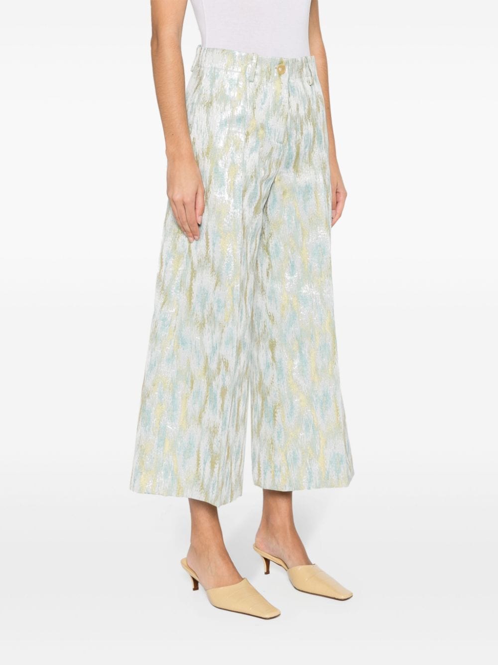 Printed cropped trousers