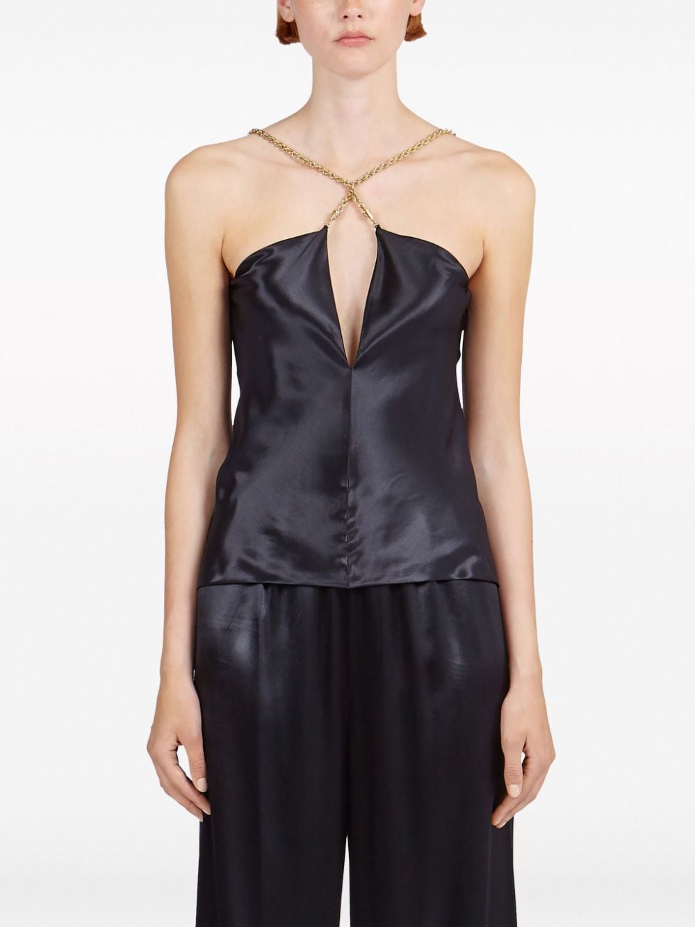 Satin sleeveless top