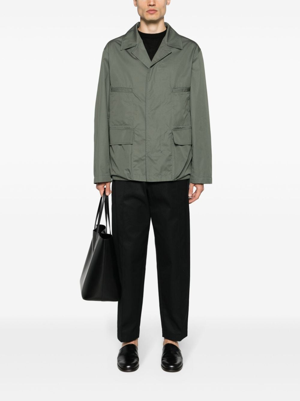 Cotton blend multipocket overshirt