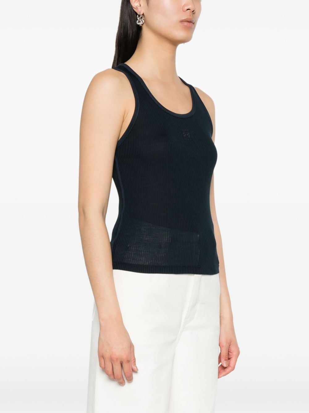 Logo ribbed tank top