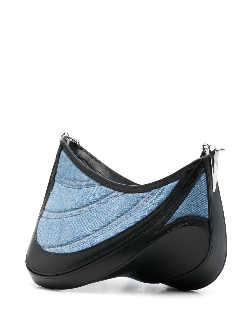 Spiral curve 01 denim shoulder bag