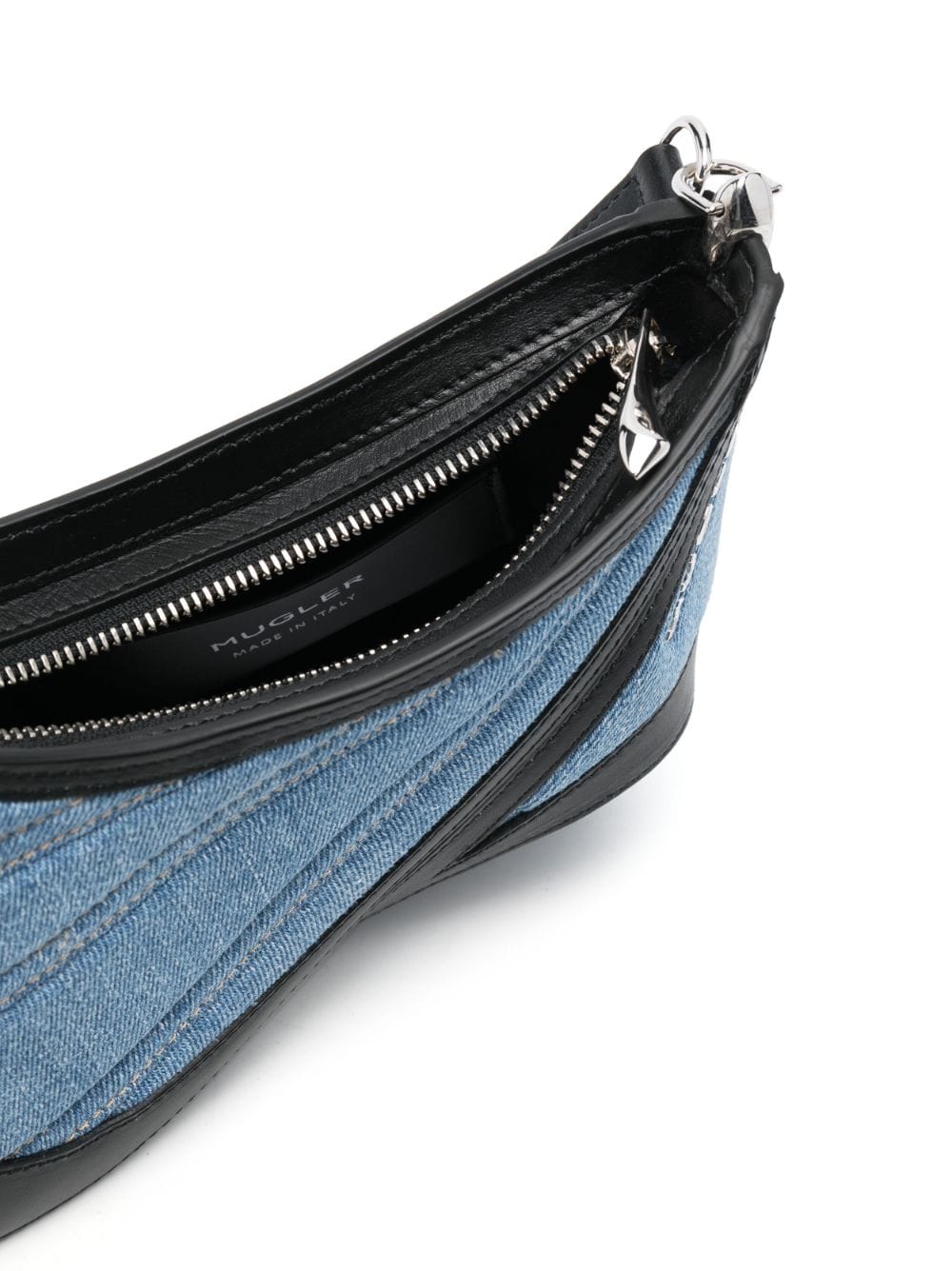 Spiral curve 01 denim shoulder bag