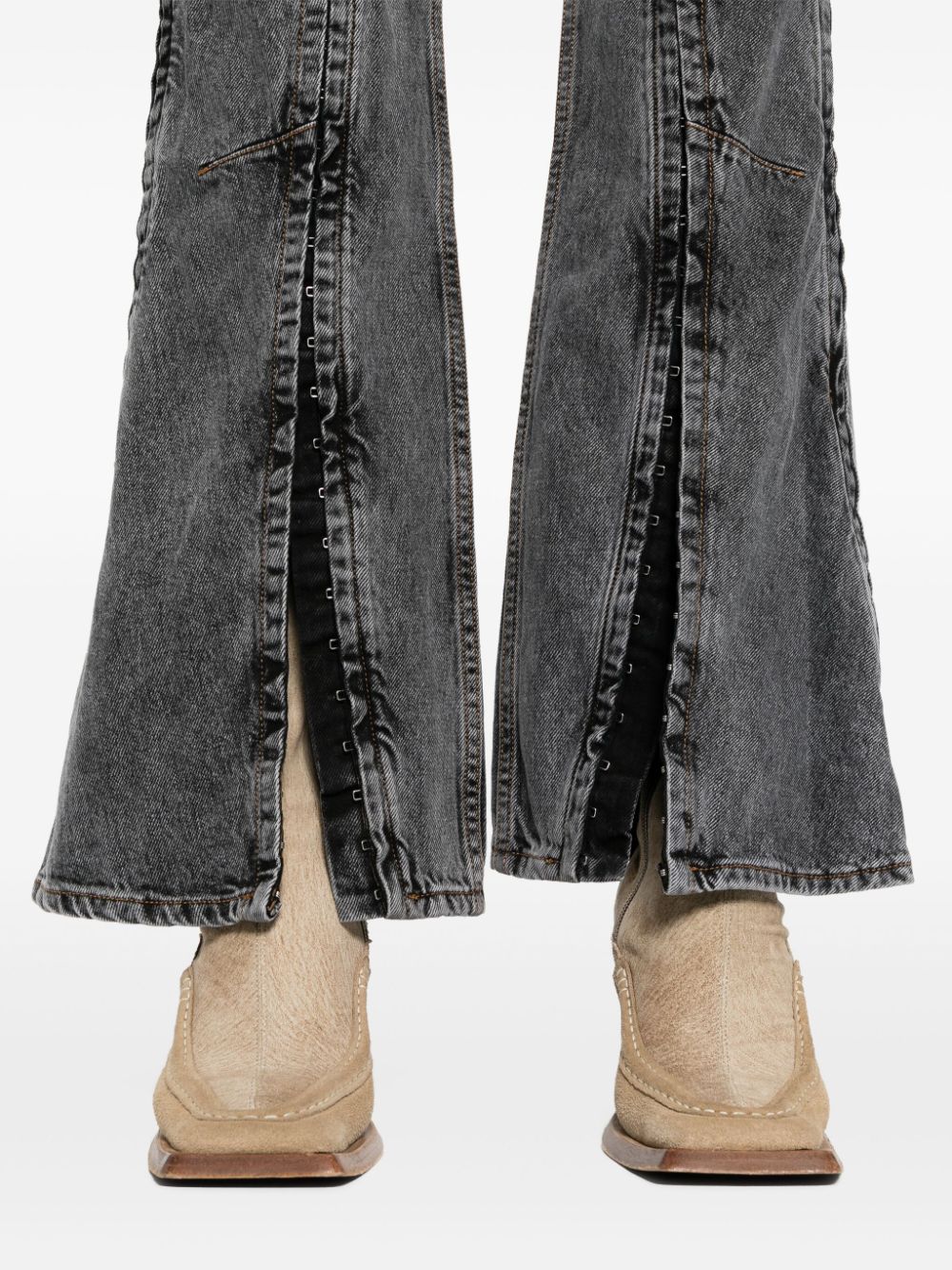 Evergreen hook and eye slim denim jeans