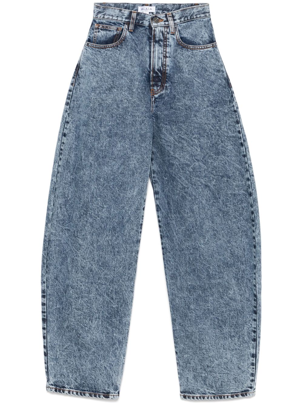Round denim jeans