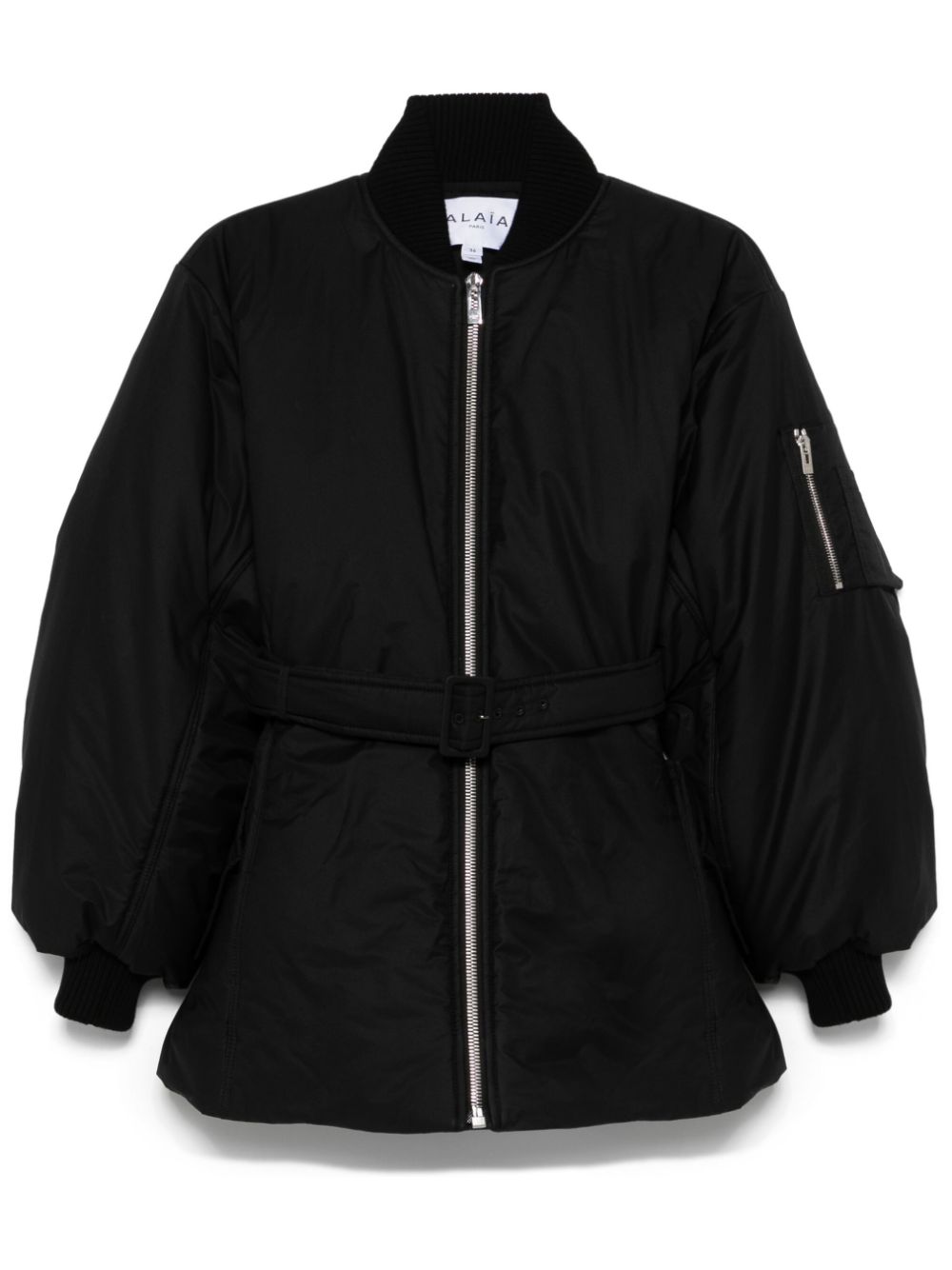 Belted bomber jacket