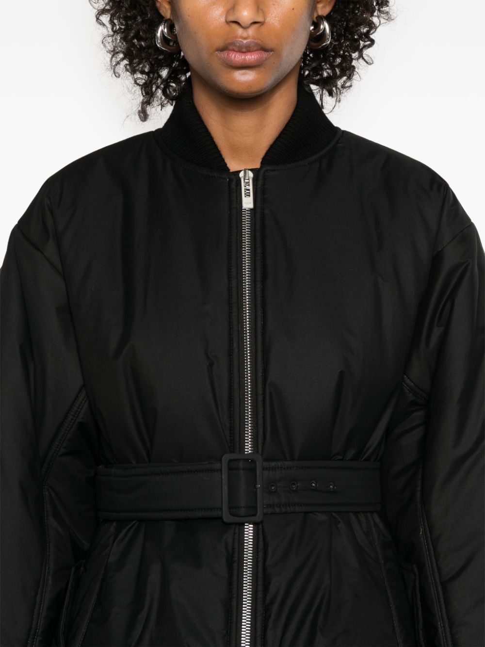 Belted bomber jacket