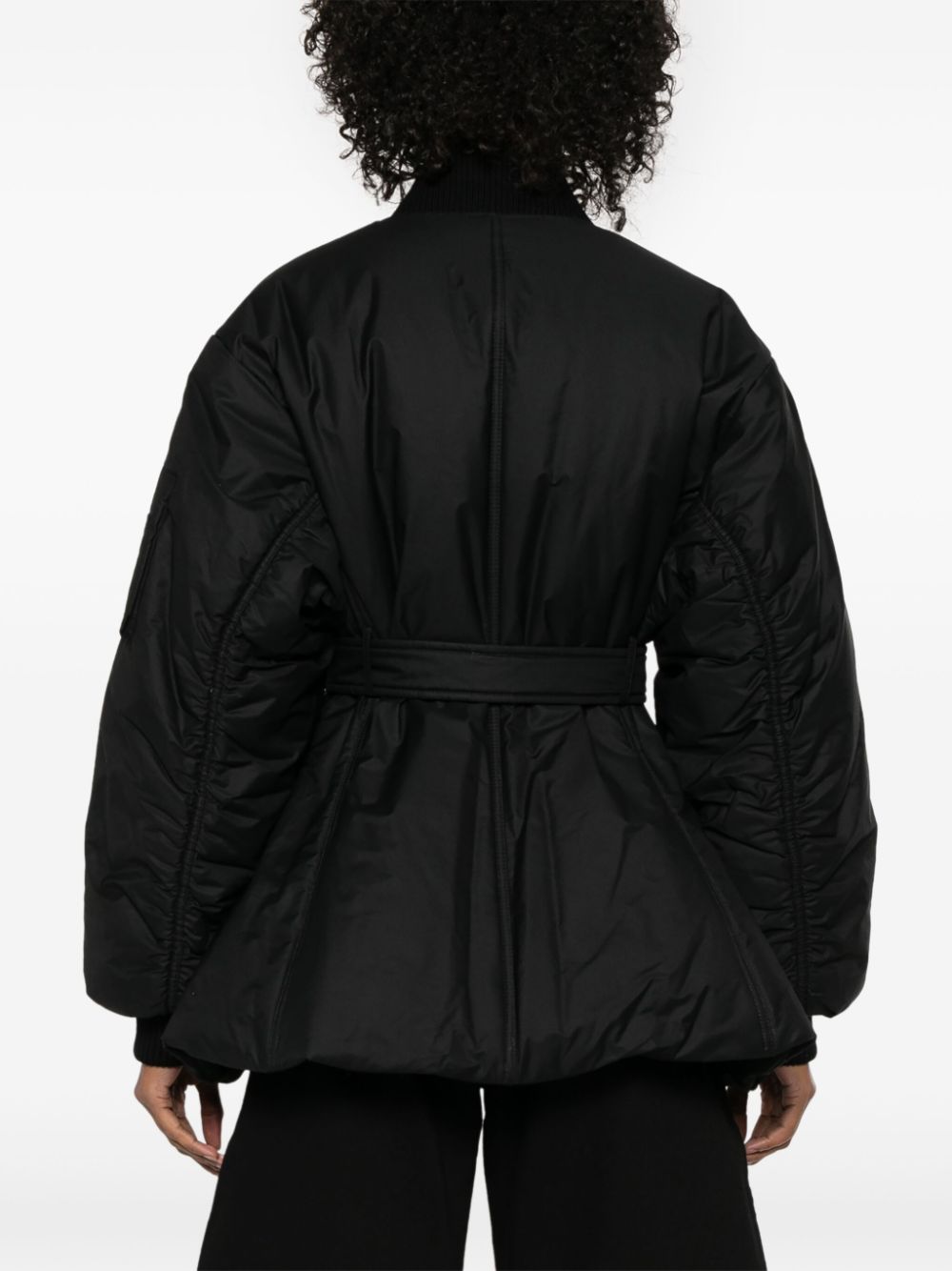 Belted bomber jacket