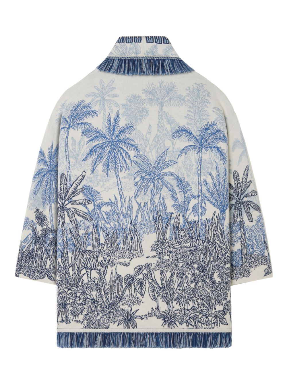 Jungle toile de jouy wool blend cardigan