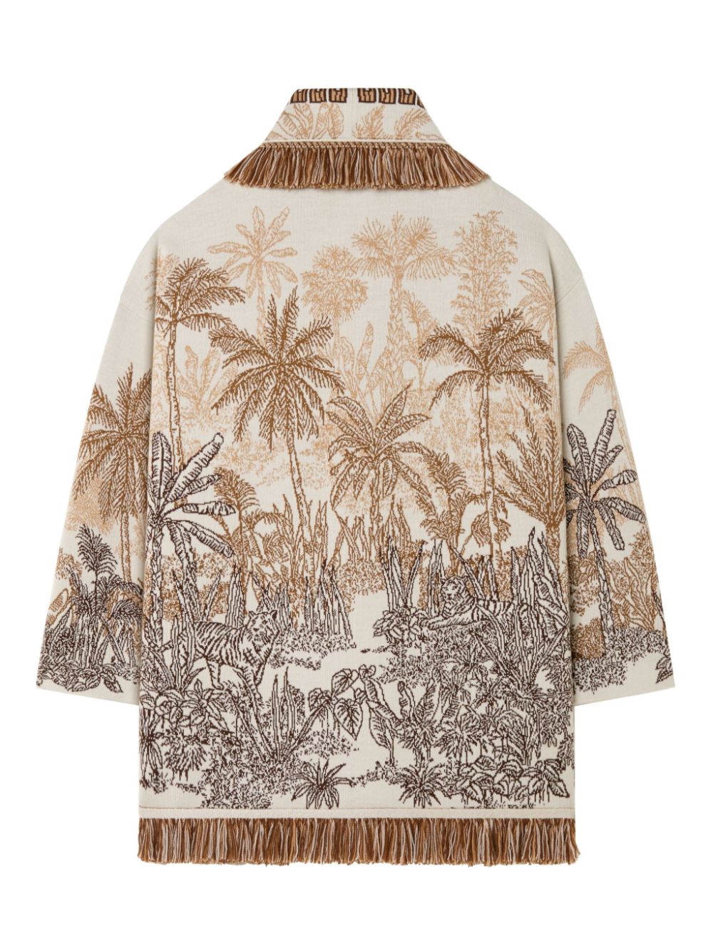 Jungle toile de jouy wool blend cardigan