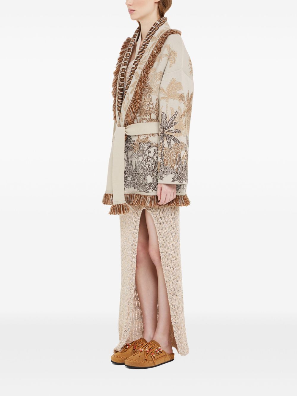 Jungle toile de jouy wool blend cardigan