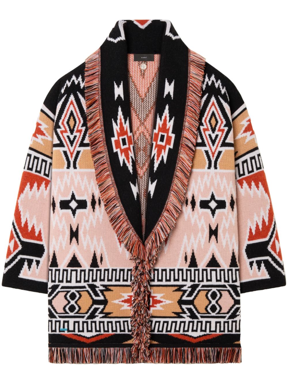 Geometric roots wool cardigan