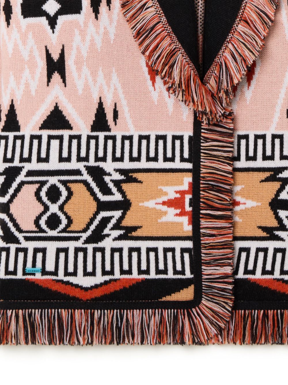 Geometric roots wool cardigan