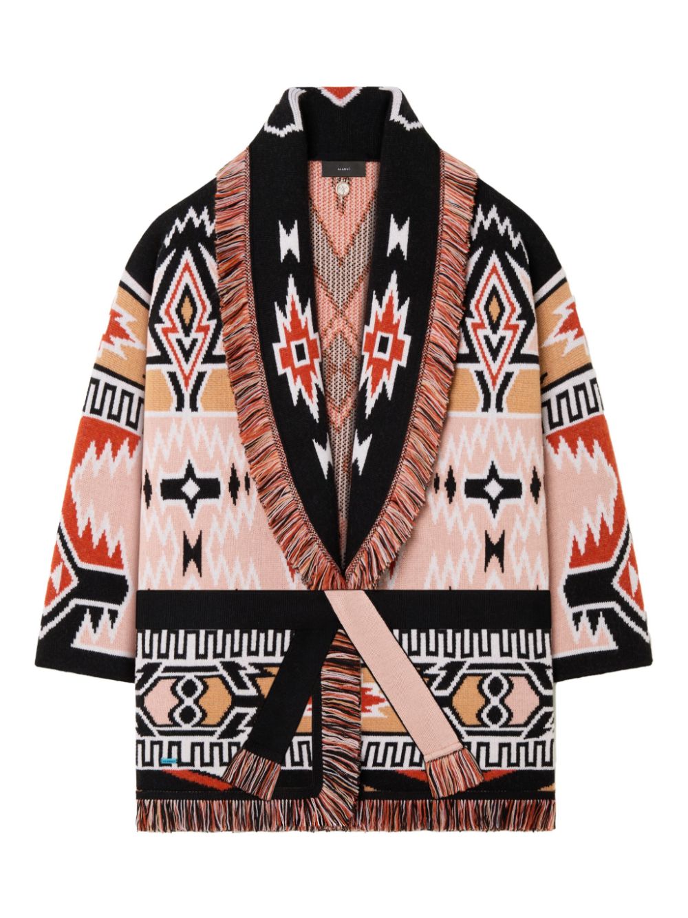 Geometric roots wool cardigan