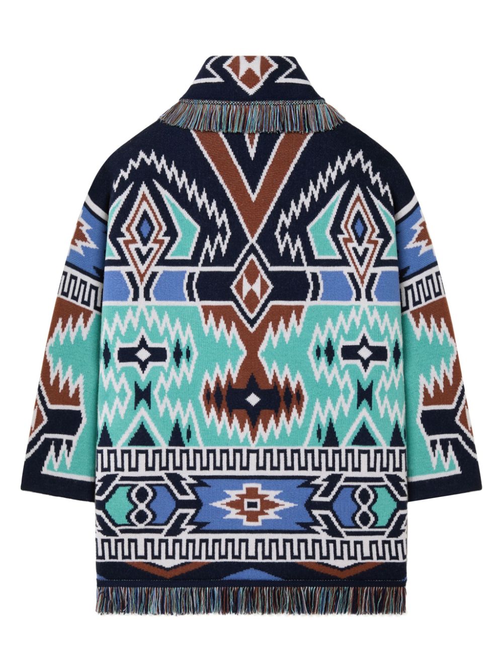 Geometric roots wool cardigan