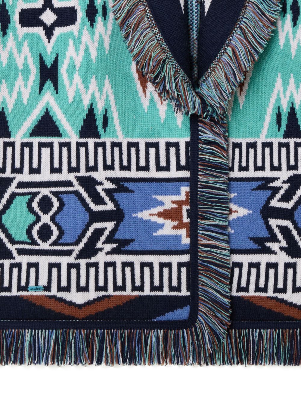 Geometric roots wool cardigan