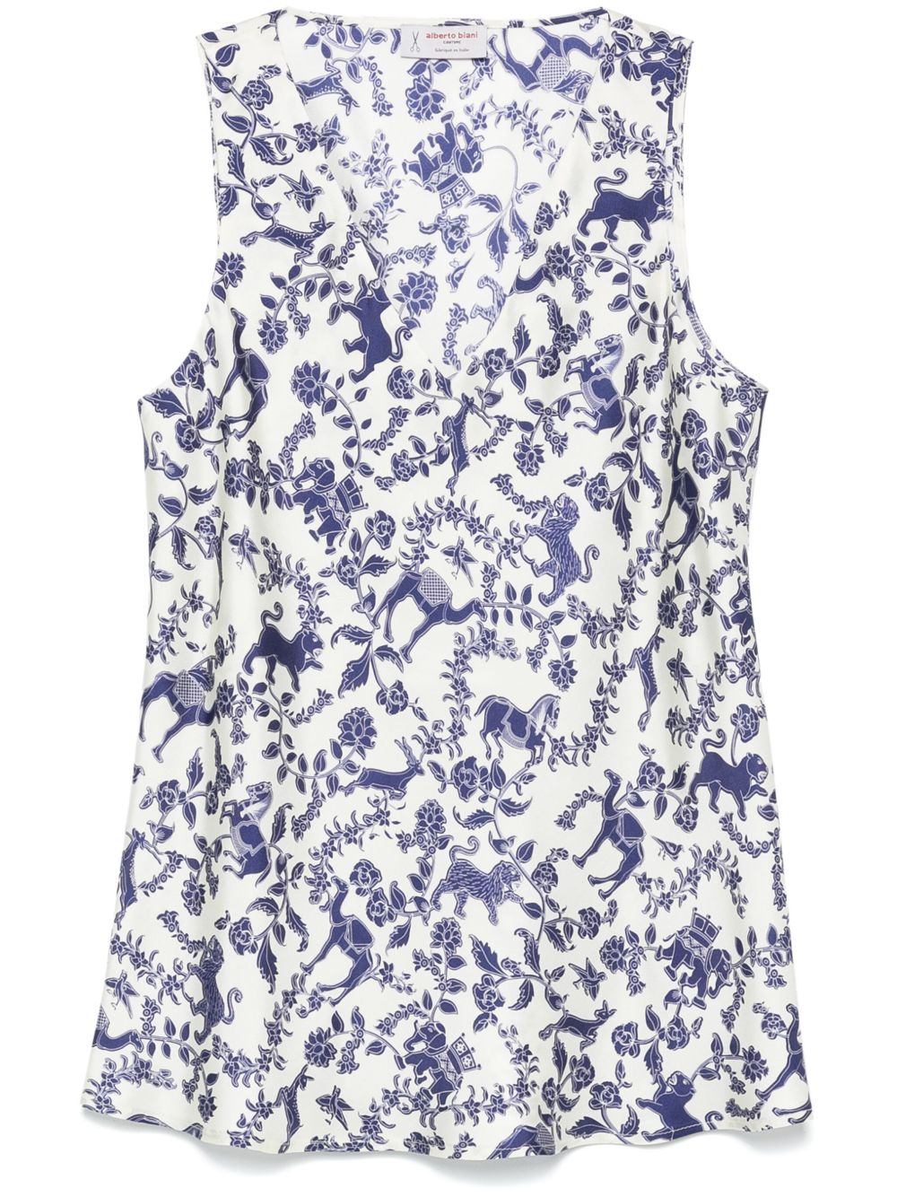 Printed silk top