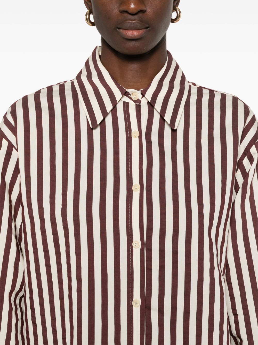 Cotton blend striped shirt