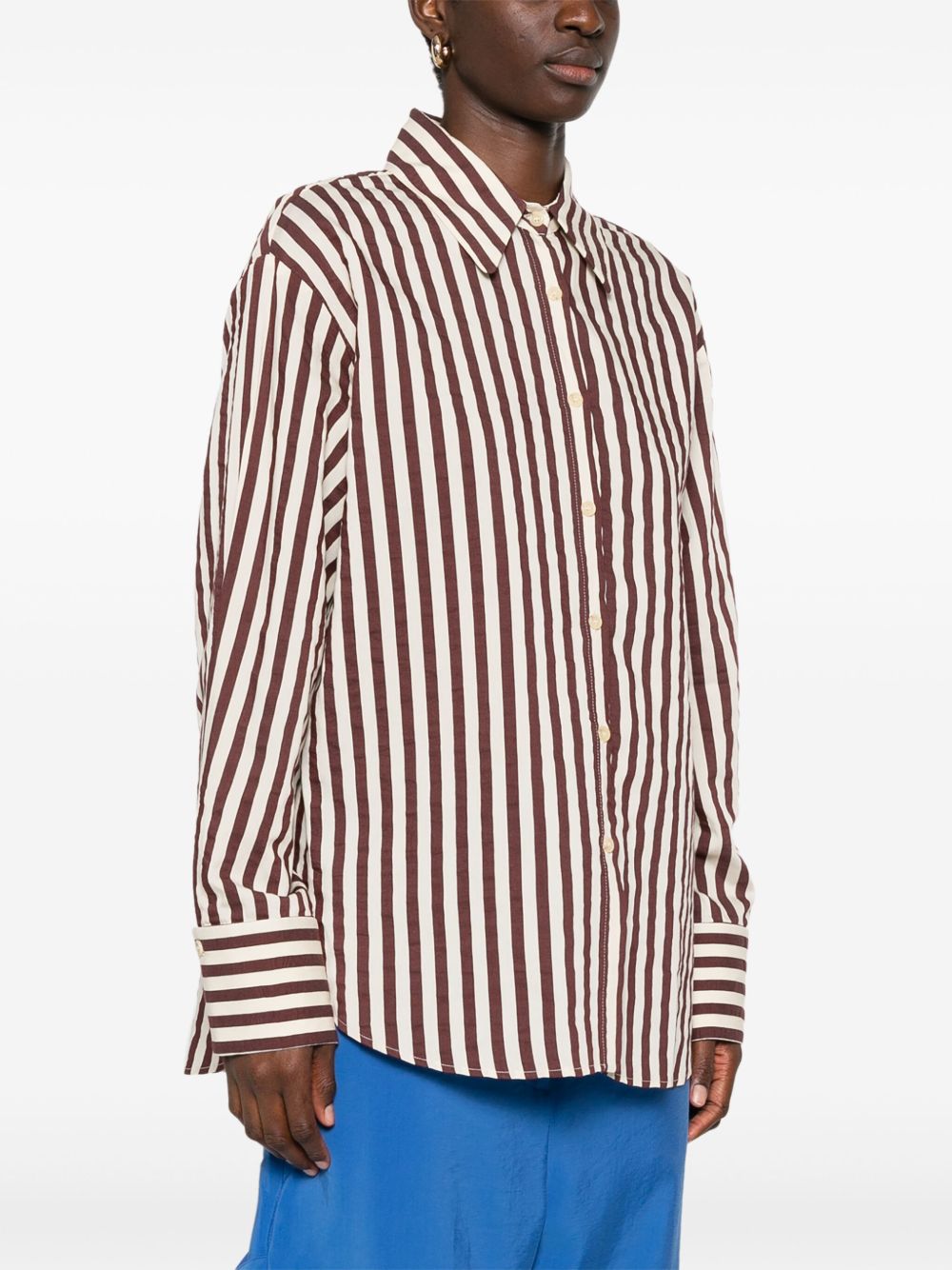 Cotton blend striped shirt