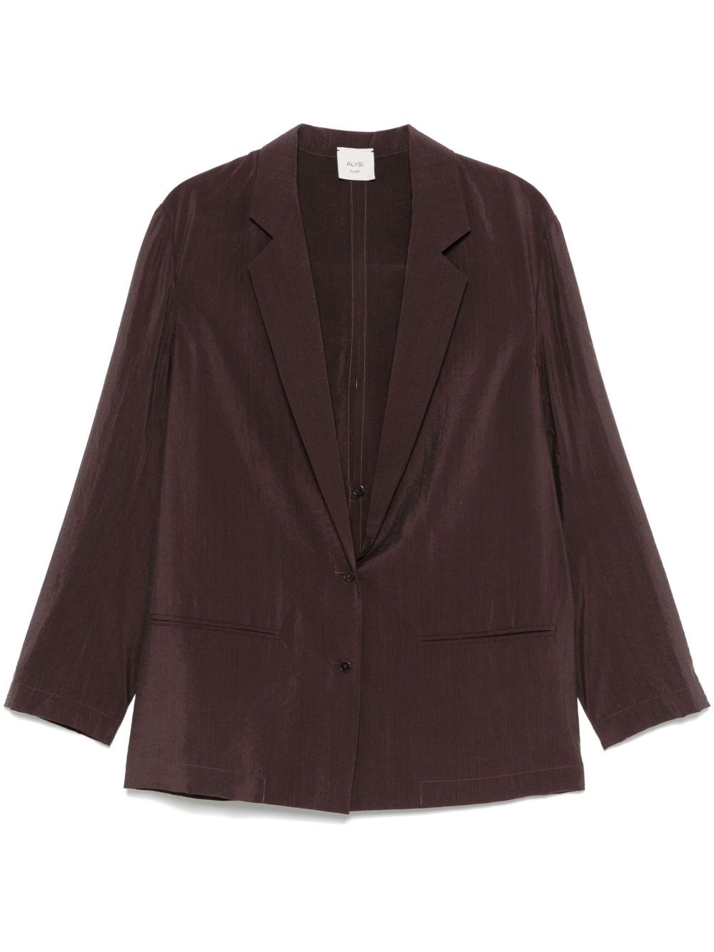 Silk blend single-breasted blazer jacket