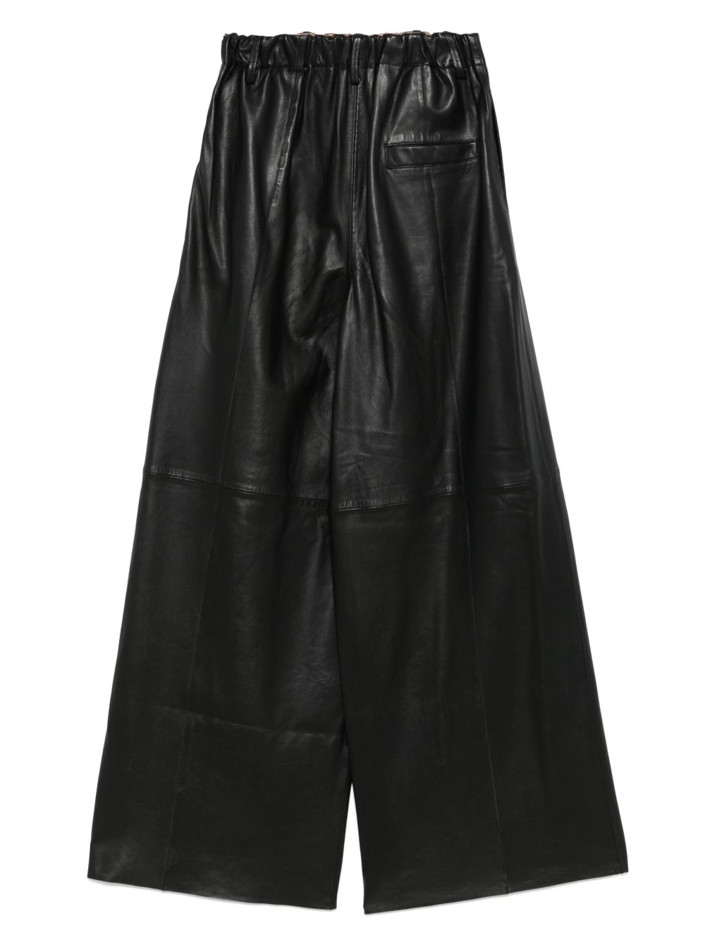 Leather wide-leg trousers