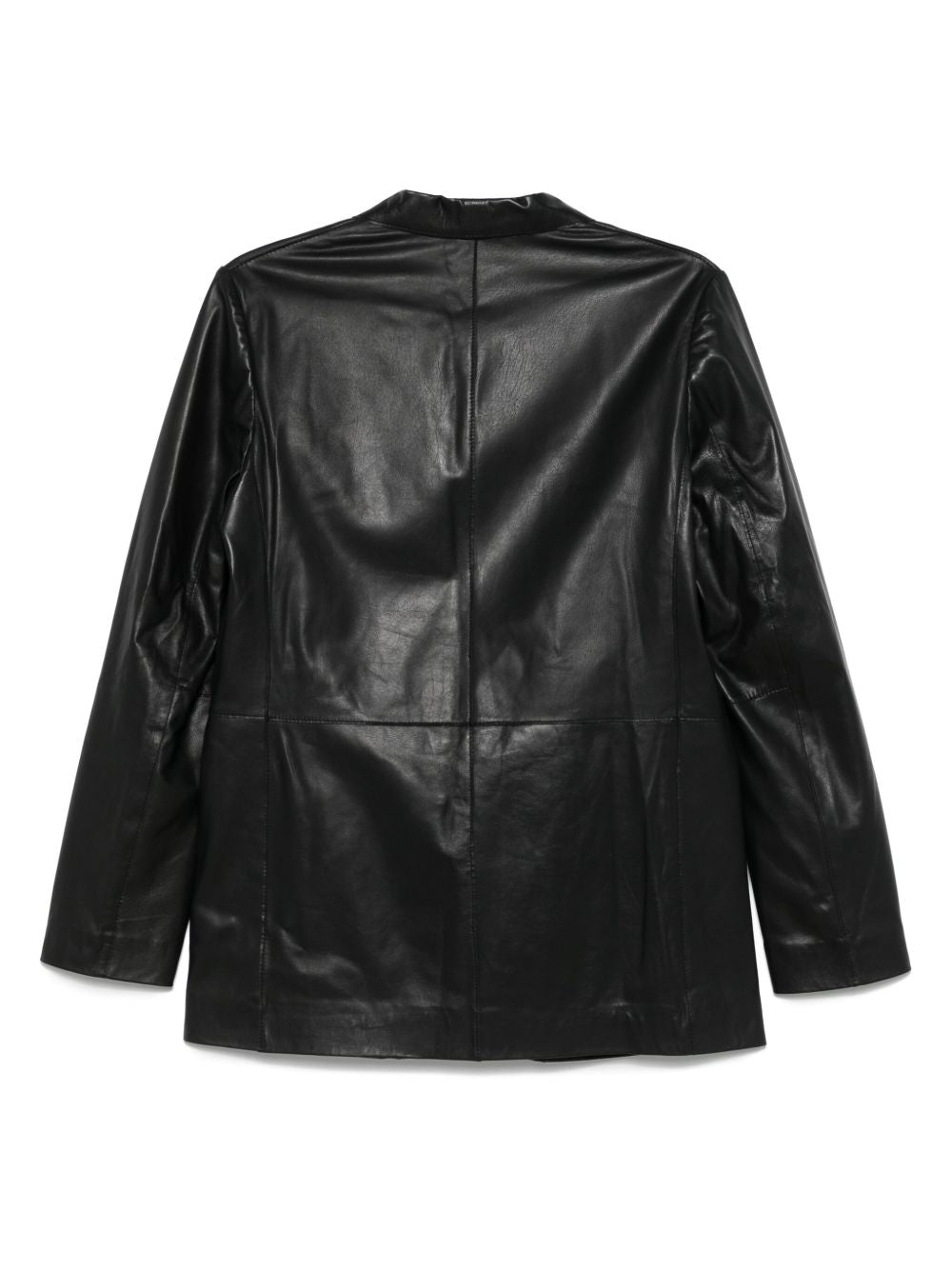 Leather single-breasted blazer jacket