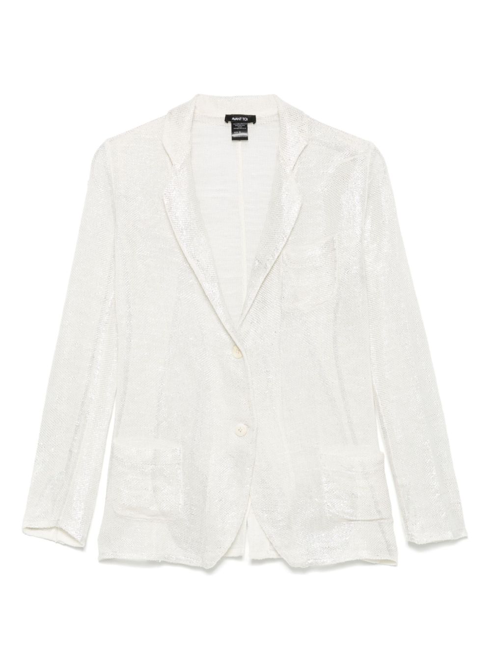 Linen blend single-breasted jacket