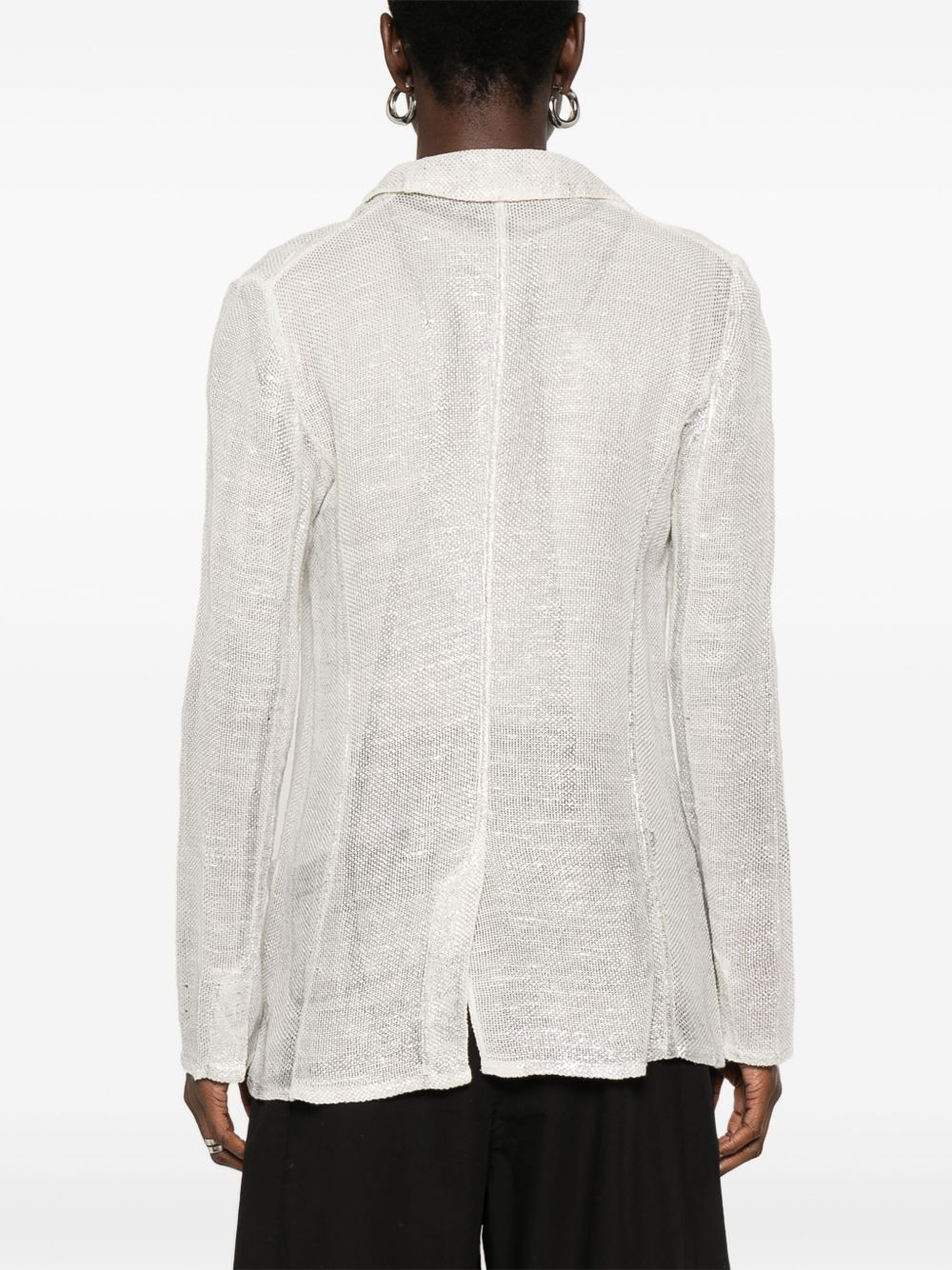 Linen blend single-breasted jacket