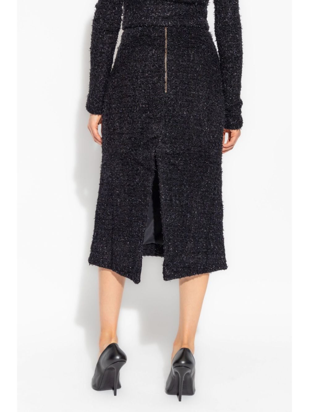 Tweed midi skirt